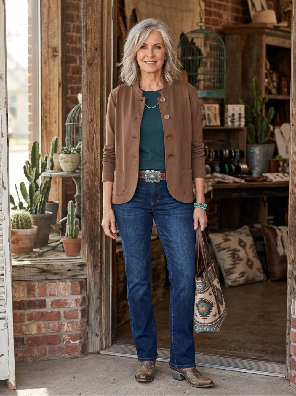 Coldwater Creek Women's Chocolate Brown Button Jacket